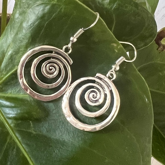 Silver Swirl Earrings - Picture 5 of 9